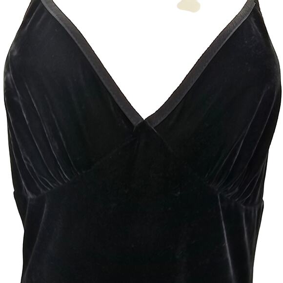 Band Of The Free Womans size S Girl Crush Black Velvet Midi Dress Tie Back NEW - Picture 3 of 8